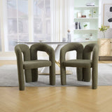COOLMORE Contemporary Designed Velvet Fabric Upholstered Accent/Dining Chair /Barrel Side Chairs W395P224759