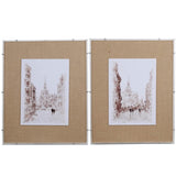 S/2 European Cities Watercolor Framed Prints, 24X30" W2078P205305