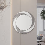 ZUN 24 inch Wall-Mounted Silver Decorative Round Wall Mirror for Home, Living Room, Bedroom, Entryway W1043P188136