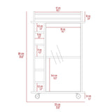 Dukat Bar Cart,Two Shelves, Six Built-in Wine Rack, Four Casters -Black B20091846