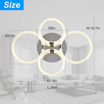 ZUN Modern LED Flush Mount Ceiling Light with Dimmable Remote Control, 6Rings Acrylic for Bedroom, 98567404