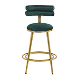 ZUN 27.65'' Modern Counter Stools Set of 2,Dark green velvet Counter Stools with iron Frame,Soft back N780P194940E