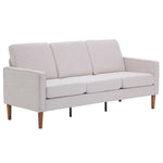 ZUN 180*76*85cm Linen Solid Wood Legs Second Generation Three Seats Without Chaise Concubine Solid Wood 06045900