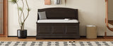 TREXM Shoe Bench, Retro Shoe Bench with Safe Soft-Close Devices, Chest with Hidden N715P198568L