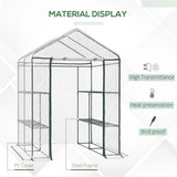 4.7' x 4.7' x 6.4' Mini Walk-in Greenhouse Kit with 3 Tier Shelves 88697344