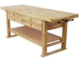 60in Workbench with 4 Drawers Wooden Workbench for Garage Workshop and Home, with Rapid Action 84680753