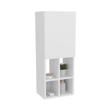 Wall-Mounted Bathroom Cabinet with Door and 4 Open Shelves, White Finish. B128P301383