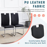 Modern Elegance Premium PU Leather Black Dining Chair with Stain-Resistant Finish. W3226P279082
