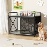 42.8" Heavy Duty Large Dog Crate Furniture for Large Medium Dog, Farmhouse Wooden Dog Kennel Indoor N704P246986E