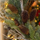 24" Christmas Pine Wreath Pinecone & Greenery Holiday Door Decoration Pre-Lit or Natural Style for 80231284