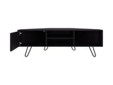 TV Stand, 1 Door, 3 Shelves, 4 Legs, Black B097P350288