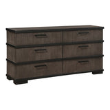 Two-Tone Brown Black Finish 6-Drawers Dresser 1pc Modern Industrial Design Bedroom Furniture B011P242782