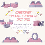 10PCS Kids Couch for Playroom, Baby Climbing and Crawl Foam Play Set, Foam Climbing Blocks N739P170354A