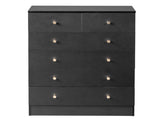 5-Tier 6-Drawer Dresser with Matte Gold Handles Particleboard Textured Melamine Storage Cabinet 99299194