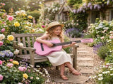 Light pink 30-inch Round Acoustic Guitar with Picks, Strings, Capo, Case, Tuner, and Strap 83838508