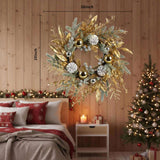 20 Inch Christmas Wreath Door Decor with Warm White LED Lights Christmas Decor FBA shipment 00228642