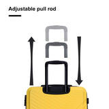 3 Piece Luggage Sets ABS Lightweight Suitcase with Two Hooks, Spinner Wheels, TSA Lock, , W28453579