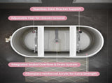 55" Acrylic Freestanding Bathtub, Stylish Deep Soaking Bathtub with Pop-up Drain & Integrated W1920P386218