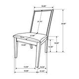 Set of 2 Beige Fabric Upholstered Dining Chairs, Dark Grey B016P227297