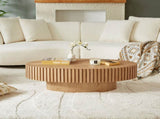 Modern Handcraft Drum Table Length 43.7 inch Ellipse Table for Living Room,Oval Small W2582P251207