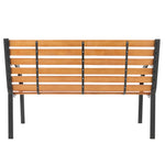 ZUN 48" Hardwood Slotted Steel Cast Iron Frame Outdoor Patio Garden Bench Park Seat 76069296