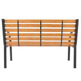 ZUN 48" Hardwood Slotted Steel Cast Iron Frame Outdoor Patio Garden Bench Park Seat 76069296