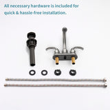 Bathroom Faucet 2-Handle Brushed Nickel with Aerator, Swan Style 4-inch Centerset Vanity Sink with T3177P277547