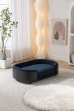 ZUN Scandinavian style Elevated Dog Bed Pet Sofa With Solid Wood legs and Black Bent Wood Back, Cashmere W794125949