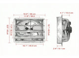 16" Shutter Exhaust Fan, Wall Mount Ventilation & Cooling for Greenhouse, Garage, Shed, Shop & Attic 86994421