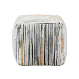 Modern Square Pouf Jacquard Fabric Upholstery Ottoman, Footstool, Non-Slip Floor Pouf, Bean Bag B011P251652