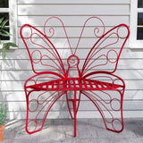 ZUN Modern Butterfly Cast Metal Garden Bench, Outdoor Bench Patio Seat, Park Bench Outdoor Seating for W2167P215357