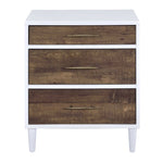 ZUN White and Weathered Oak 3-drawer Accent Table B062P181406