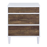White and Weathered Oak 3-drawer Accent Table B062P181406