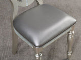 Formal Look Set of 2pc Side Chairs Dining Room Furniture Silver Leatherette Upholstered B2741P309205
