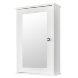 ZUN Single Door Mirror Indoor Bathroom Wall Mounted Cabinet Shelf White 90390074