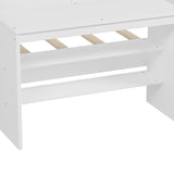 Wooden Twin Size Daybed with Storage Shelves and Lockers, Multi-functional Bed with Study Desk and N733P240746K