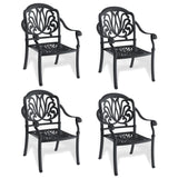 Cast Aluminum Patio Dining Chair 4PCS With Black Frame and Cushions In Random Colors W1710P166052