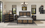 Farmhouse Wooden Platform Queen Size Bed, Modern Platform Bed with Wooden Strip Decoration, Plywood WF530906AAB