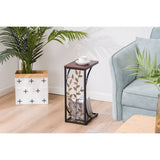 54*30.5*21CM Leaf Pattern Iron Side Table Coffee Table Brown 84392576