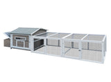 118Wooden Chicken Coop Outdoor Hen House Poultry Cage with Free-range Doors, Nesting Box,Leakproof 52716236