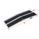 ZUN wheel chair ramp 7ft ,aluminium threhold ramp,Portable and Foldable, 600 Pound Capacity, Non-Skid W46527144