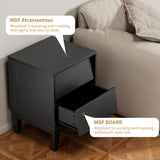 2 Set Nightstands Features Vintage-style and Bevel Design, Made of MDF, Mid Century Modern W578P192479