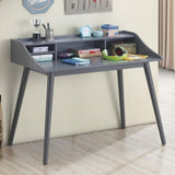 ZUN Grey 4-Compartment Writing Desk B062P153653