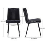 ZUN Faux Leather Dining Chairs set of 2, Carbon Seel Metal Frame Leg, Black 61264021