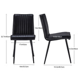 ZUN Faux Leather Dining Chairs set of 2, Carbon Seel Metal Frame Leg, Black 61264021