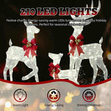 3-Piece Lighted Christmas Reindeer Set Outdoor Decorations, Weather Proof Sparkling Deer 64880726