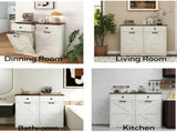 Farmhouse Double Tilt Out Trash Cabinet for 20 Gallon Trash Cans, Free Standing Recycling Cabinet 08872441