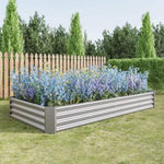 ZUN Raised Garden Bed Kit - Metal Raised Bed Garden 7.6x3.7x0.98ft for Flower Planters, Vegetables Herb 30888205