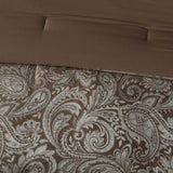 12 Piece Comforter Set with Cotton Bed Sheets Blue/Brown Cal King B035128825