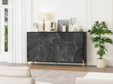 ZUN Carved 4 Door Sideboard ,Sideboard Buffet Cabinet With Storage ,Storage Cabinet with Adjustable W2232P189268